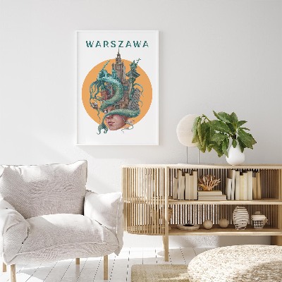 Obraz w białej ramce Warszawa