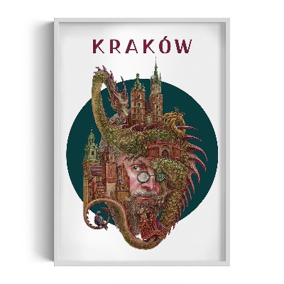 Obraz w białej ramce Kraków
