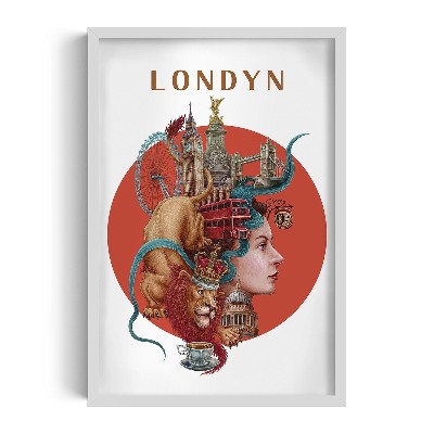 Obraz w białej ramce Londyn