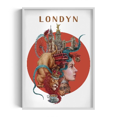 Obraz w białej ramce Londyn