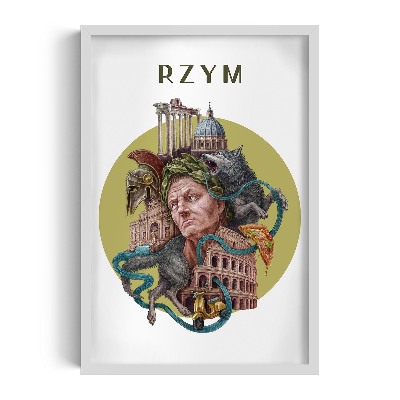 Obraz w białej ramce Rzym