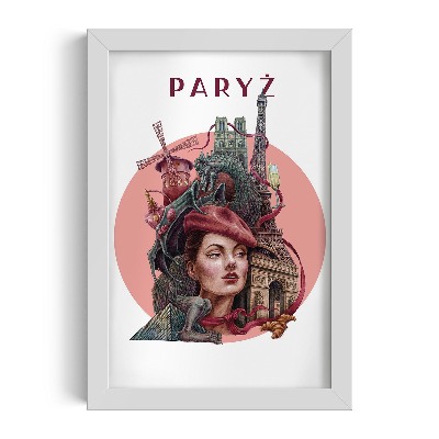 Obraz w białej ramce Paryż