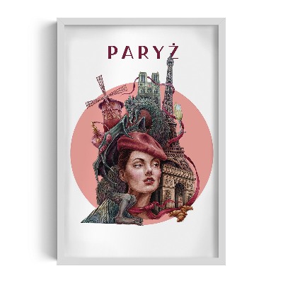 Obraz w białej ramce Paryż