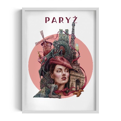 Obraz w białej ramce Paryż
