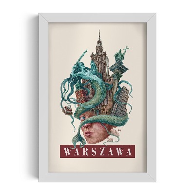 Obraz w białej ramce Warszawa Vintage