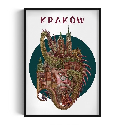 Obraz w czarnej ramce Kraków