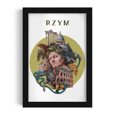 Obraz w czarnej ramce Rzym