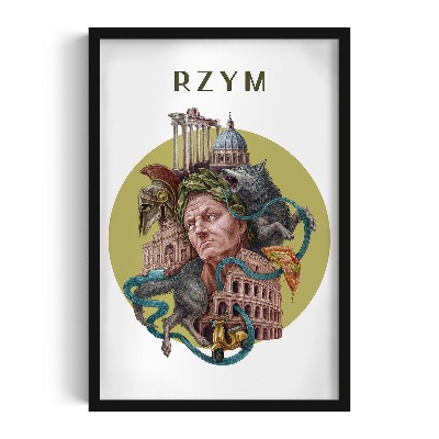 Obraz w czarnej ramce Rzym