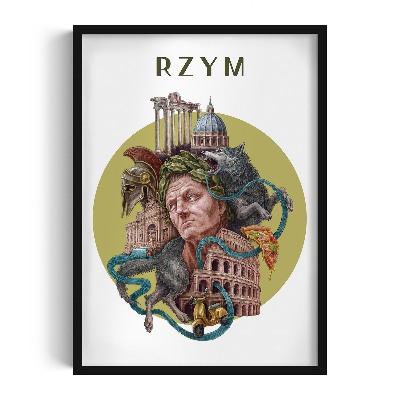 Obraz w czarnej ramce Rzym