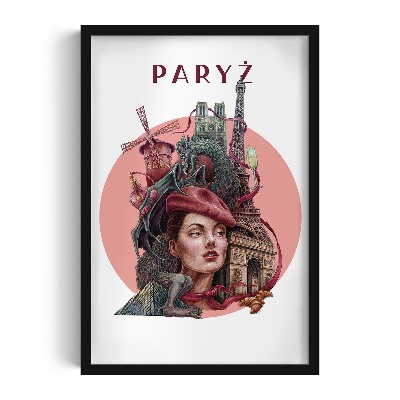 Obraz w czarnej ramce Paryż