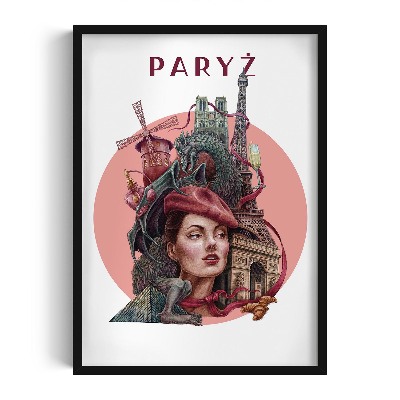 Obraz w czarnej ramce Paryż