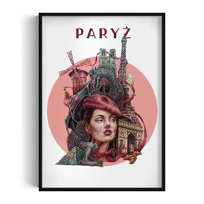 Obraz w czarnej ramce Paryż