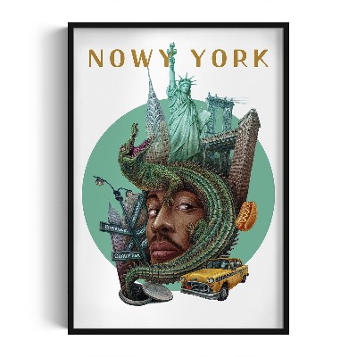 Obraz w czarnej ramce Nowy York
