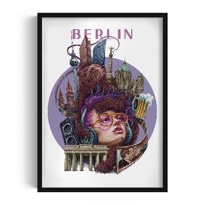Obraz w czarnej ramce Berlin