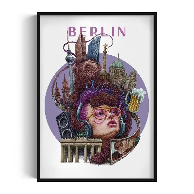Obraz w czarnej ramce Berlin