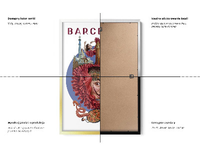 Obraz w czarnej ramce Barcelona