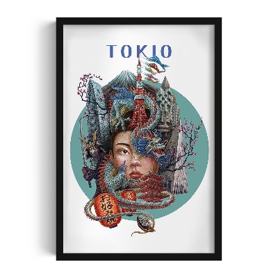Obraz w czarnej ramce Tokio