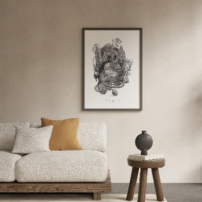 Obraz w czarnej ramce Tokio Czarno-białe
