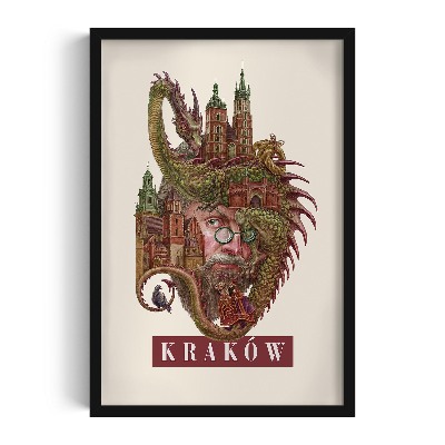 Obraz w czarnej ramce Kraków Vintage