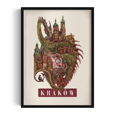 Obraz w czarnej ramce Kraków Vintage