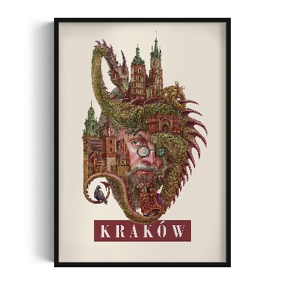 Obraz w czarnej ramce Kraków Vintage
