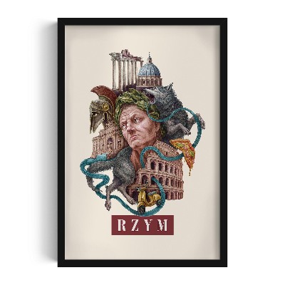 Obraz w czarnej ramce Rzym Vintage