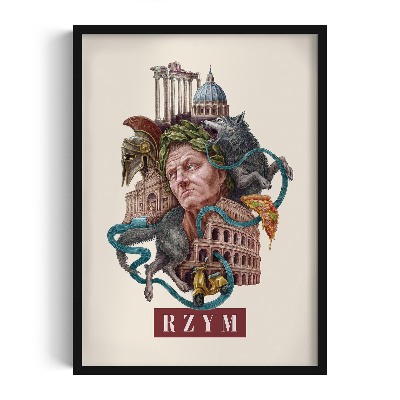 Obraz w czarnej ramce Rzym Vintage