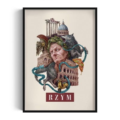 Obraz w czarnej ramce Rzym Vintage