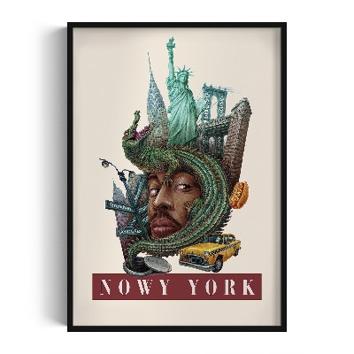 Obraz w czarnej ramce Nowy York Vintage