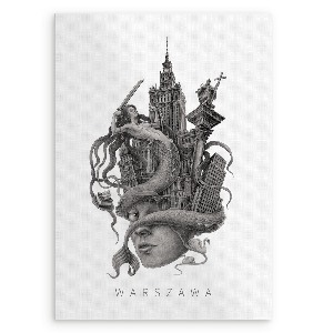 Obraz bez ramki Warszawa Czarno-białe