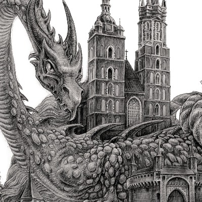 Obraz bez ramki Kraków Czarno-białe