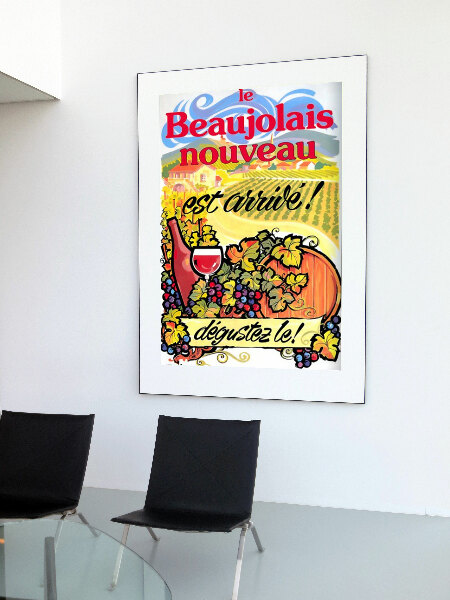 Plakat w stylu retro Plakat z winem Nowy Beaujolais Nouveau