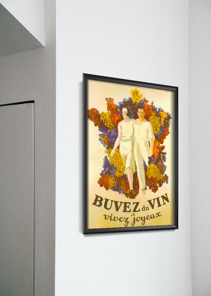 Plakat retro do salonu Francuskie wino plakat wina Decor