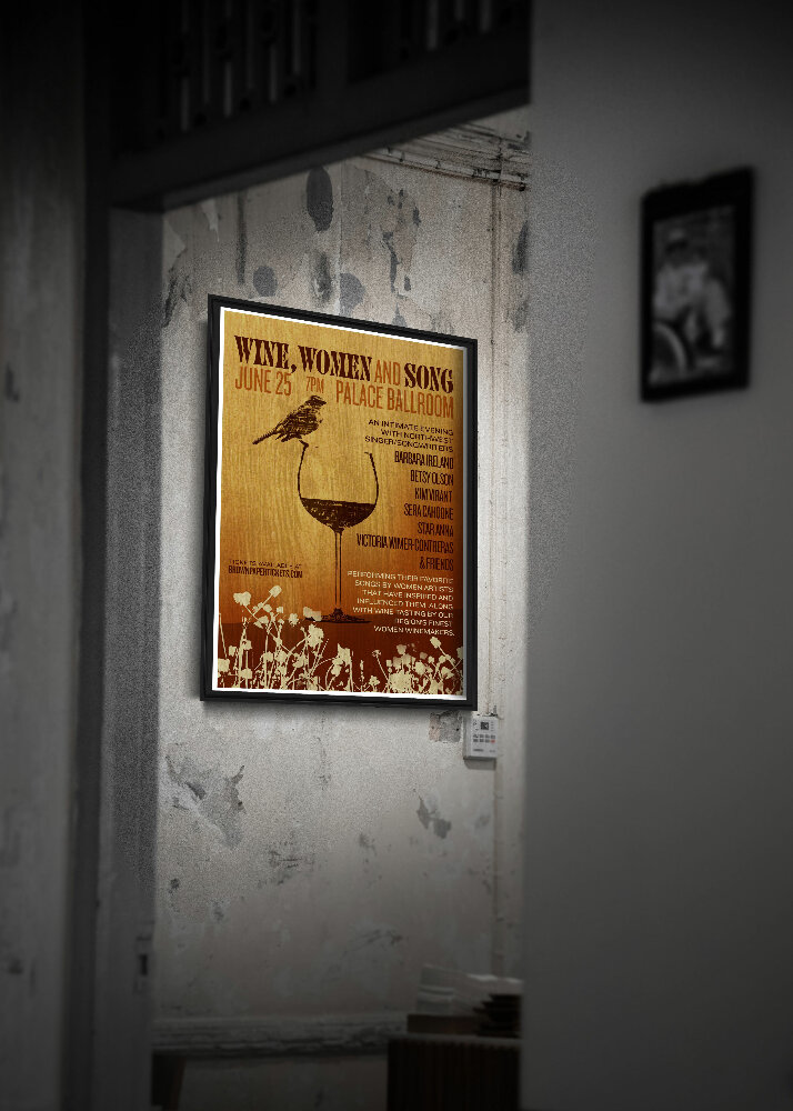 Retro plakat Wine Women And Song