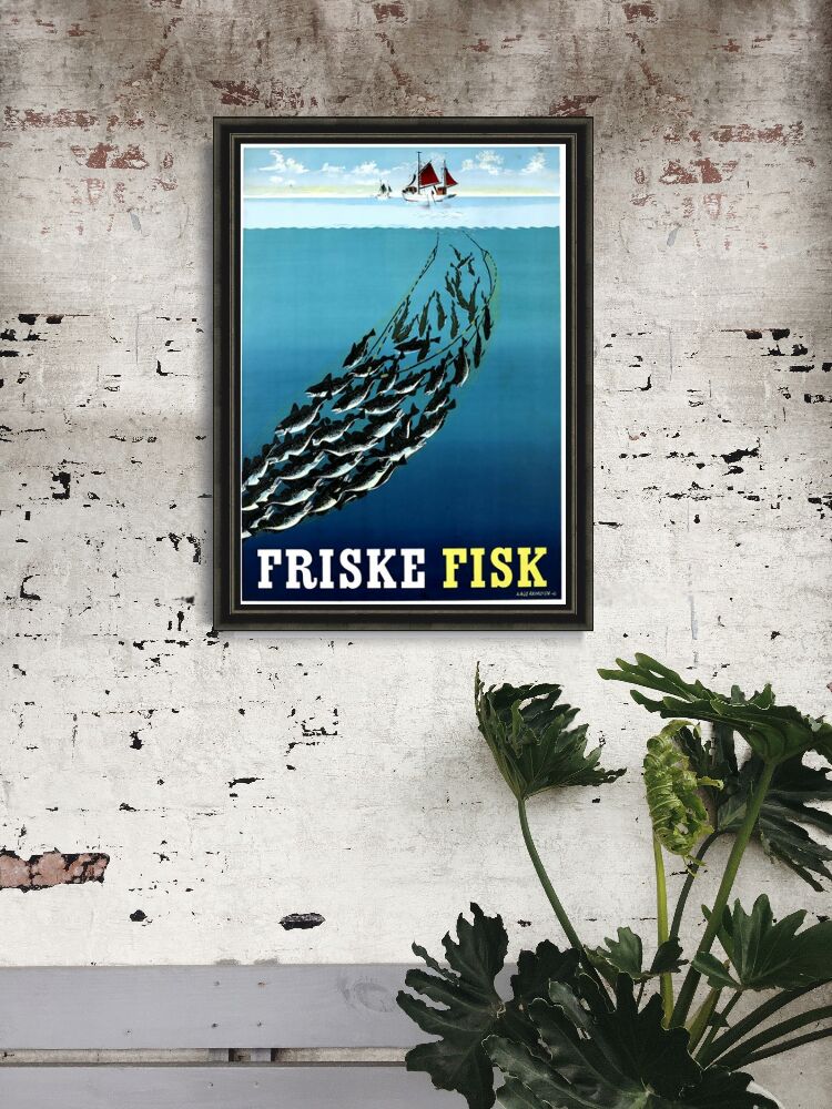 Plakat retro do salonu Friske Fisk