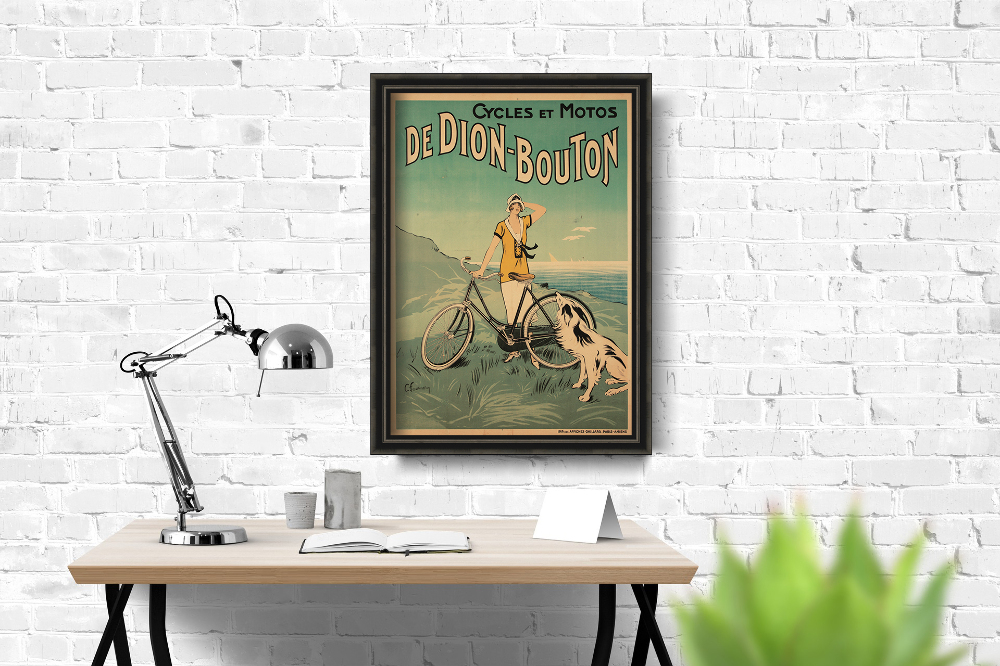 Plakaty w stylu retro Rower Dion Bouton
