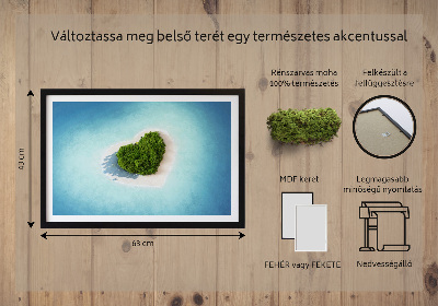 Obraz z mchu Wyspa w kształcie serca