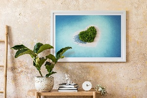 Obraz z mchu Wyspa w kształcie serca