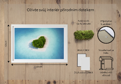 Obraz z mchu Wyspa w kształcie serca