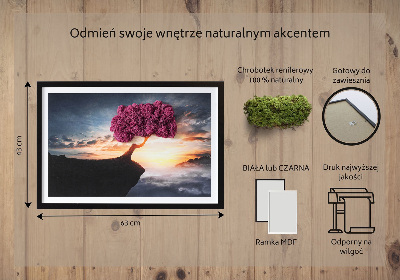 Obraz z mchem Drzewo nad przepaścią