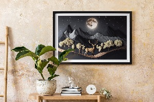 Obraz mech Jeleń w czasie pełni księżyca