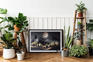 Obraz mech Jeleń w czasie pełni księżyca