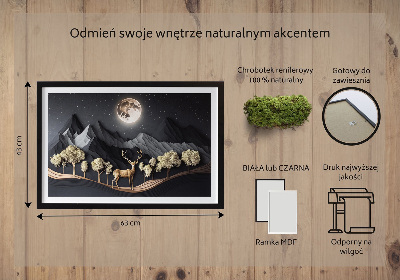 Obraz mech Jeleń w czasie pełni księżyca