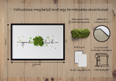Obraz mech Napis good luck koniczyna