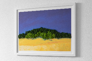 Obraz z mchu Krajobraz niebiesko żółty