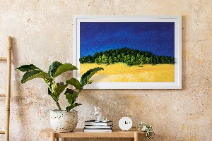 Obraz z mchu Krajobraz niebiesko żółty