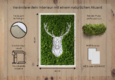 Obraz z mchu Geometryczny jeleń
