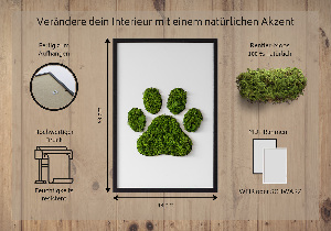 Obraz z motywem mchu z odciskiem łapy