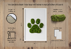 Obraz z motywem mchu z odciskiem łapy