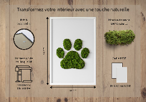 Obraz z motywem mchu z odciskiem łapy